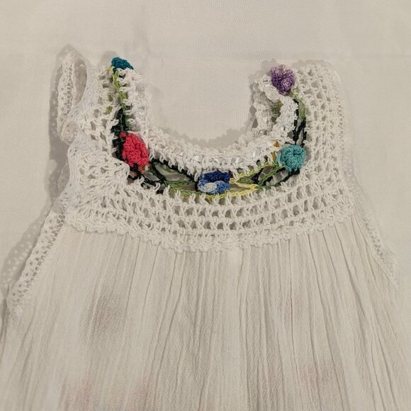 NWOT Handmade Embroidered Crochet Lace Sundress Romanian Traditional Folk Design - Picture 6 of 10